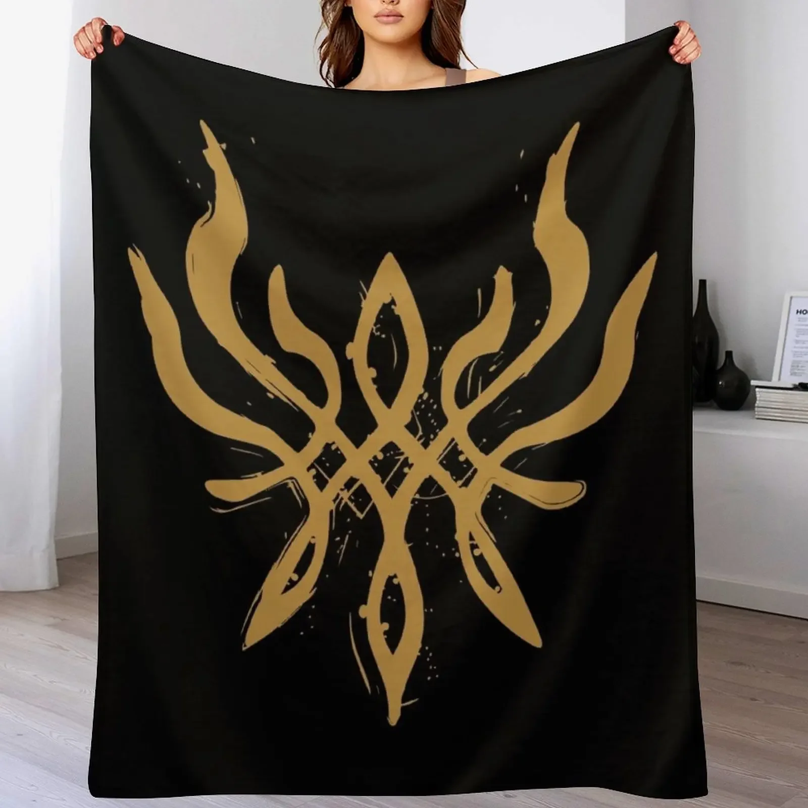 

Fire Emblem: Three Houses - Byleth Crest of Flames (Blazing Version) [Golden] Throw Blanket Winter warm fleece blanket