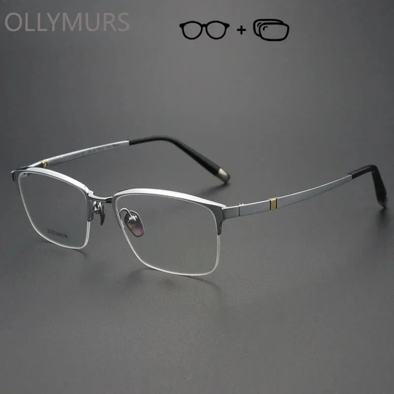 

OLLYMURS High-end Prescription Glasses Men Myopia Hyperopia Progressive Eyeglasses Pure Titanium Optical Frame With Diopter