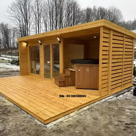 

Large Size Outdoor Sauna Cabin House for 6-8 Person with Glass Door and Finland Design