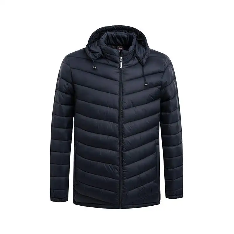 Men's Cotton Jacket Autumn New Style Lightweight Hooded Inner  Polyester Fiber Long Loose Fit Casual Daily Wear