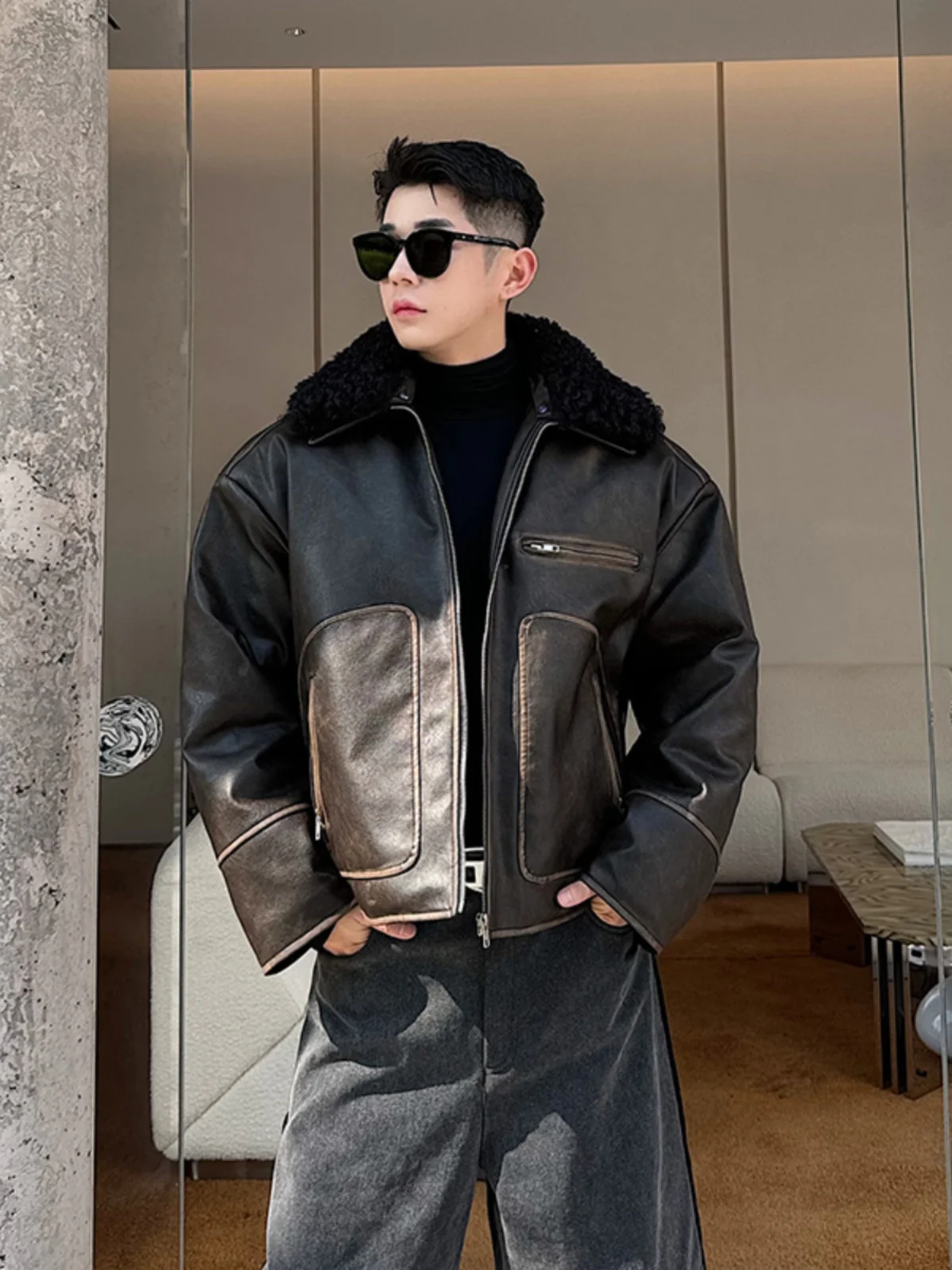 

Мужская зимняя утепленная куртка из хлопка с отстегивающимся меховым воротником, в стиле ретро, повседневная, свободного кроя, молодежная мода