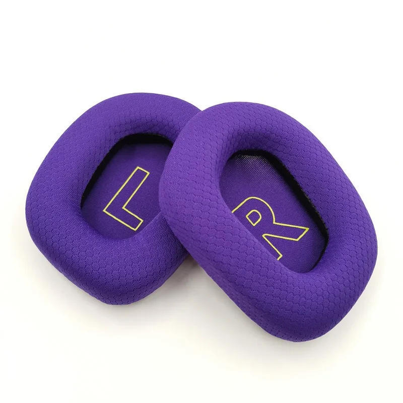 وسادات أذن بديلة لسماعات الألعاب Logitech G733 G335 وسادات أذن لاسلكية مع نسيج شبكي لكرة القدم ناعم ومريح