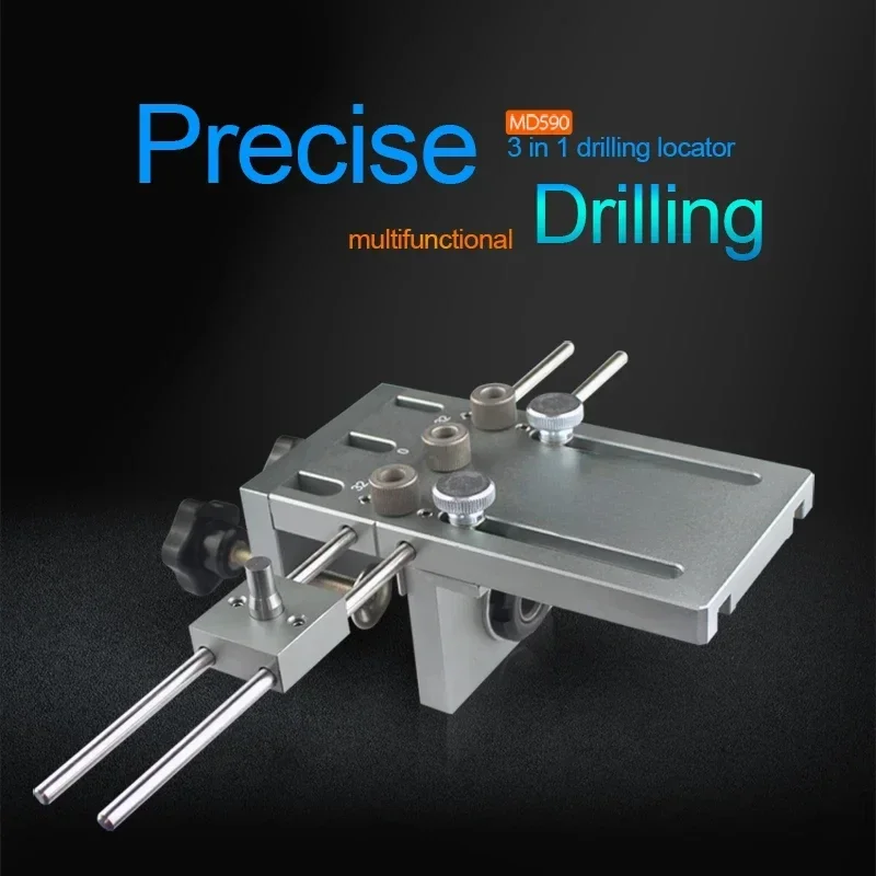 Aluminium Alloy Wood Dowelling Jig Set Dowel Drilling Position Kit Cam Jig Drill Guide MD590 for Woodworking