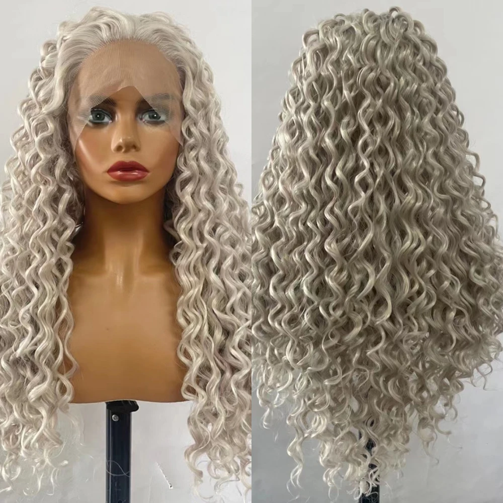 Sivir Synthetic Lace Front Breakdown Free Wig For Women Grey/Purple/Red Color Long Curly/Straight Cosplay High Temperature Fiber