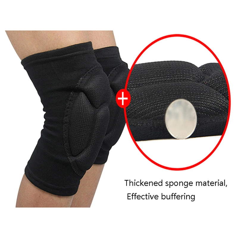 2pcs/Set Sports Kneepad Men Elastic Knee Pads Support Fitness Gear Basketball Brace Protector Thick Sponge