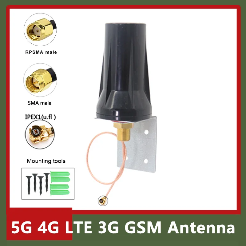 

1pcs RG178 Cable IPEX SMA 5G 4G LTE 3G GSM 600~6000Mhz Antenna Amplifier 15dBi High Gain Long Range Signal Booster DTU Cabinet