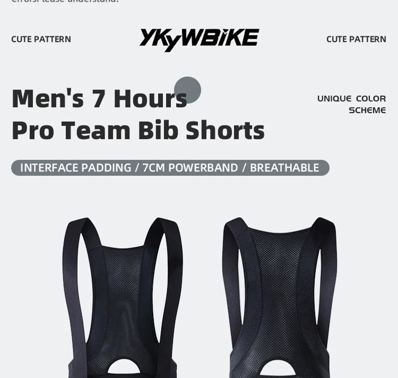 YKYWBIKE Herren Radsport-Trägerhose Italien Elastic Interface 7 Stunden Gepolsterte Profi-Fahrradhose Rennrad-Radlerhose – Detail 8