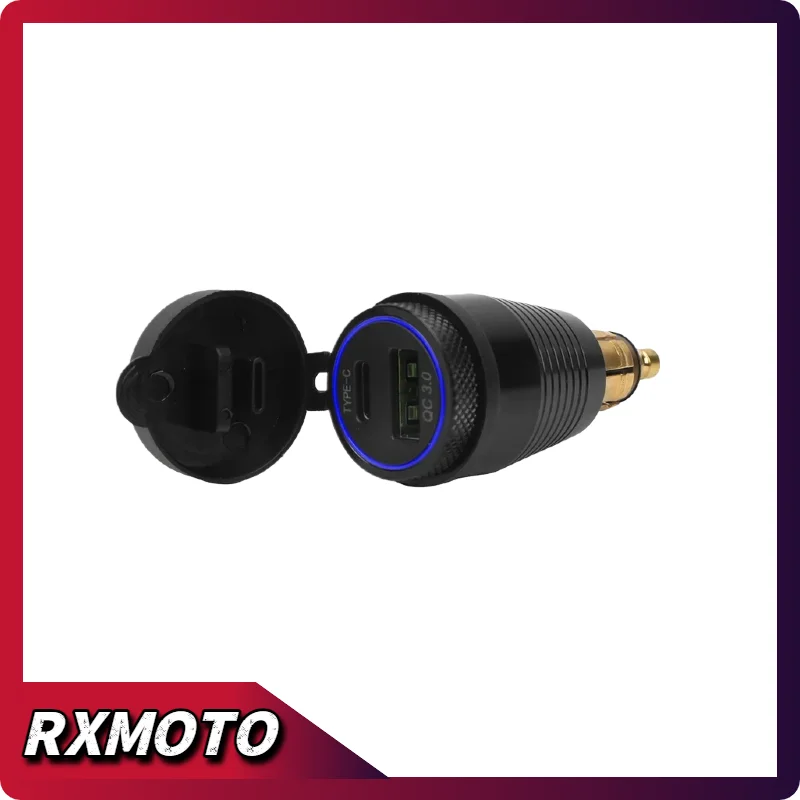 Motorcycle Quick Charger USB Type-C QC 3.0 Power Adapter Socket Plug For BMW R1100RT R1250GS Adventure R1200GS GS1200 ADV LC