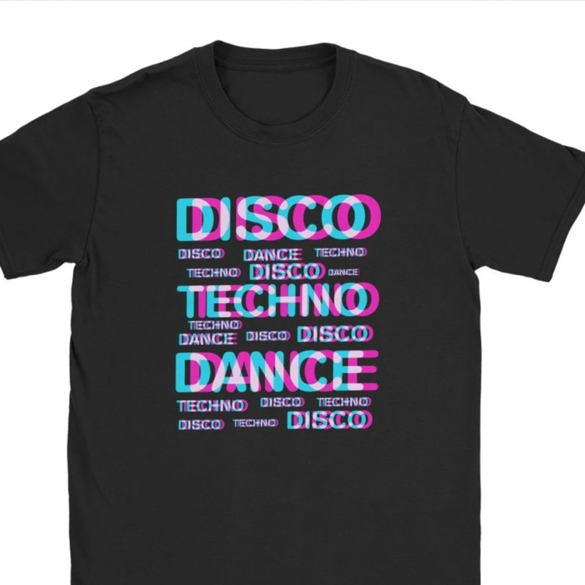 Disco Dance Techno T Shirts Men Cotton Novelty T-Shirt Music Audio Trance Hardcore Tee Fitness Clothes Christmas Day