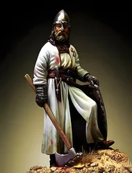 54mm Resin kit Guerrero con hacha - Siglo XIII Unassembled Sculpture for Hobbyists