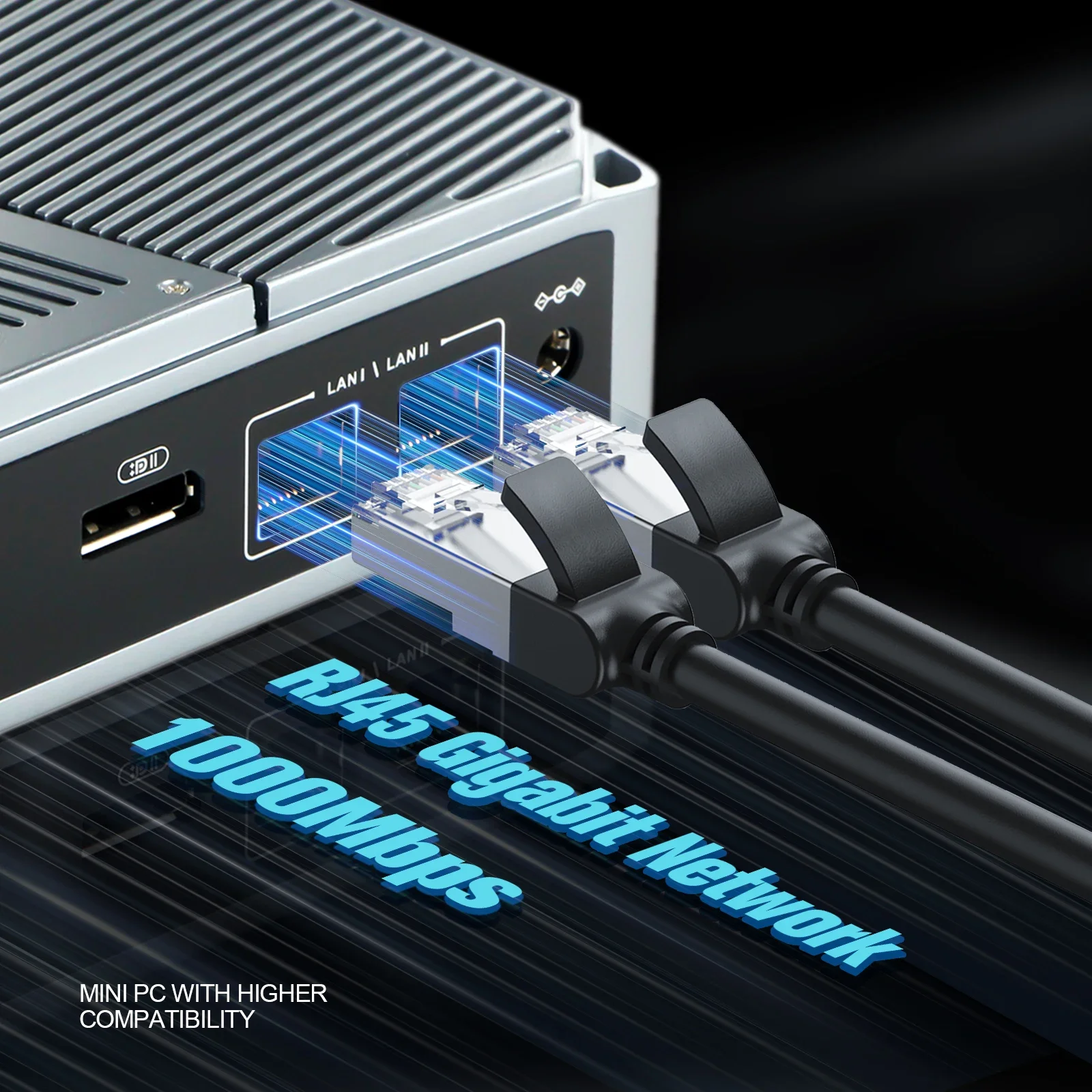 كمبيوتر صغير VNOPN Intel N100/AMD A9-9420 Win10 DDR4 2LAN HDMI + 2 * DP كمبيوتر جيب صغير مزدوج SSD وظيفة كاملة Type-C 4K 60 هرتز