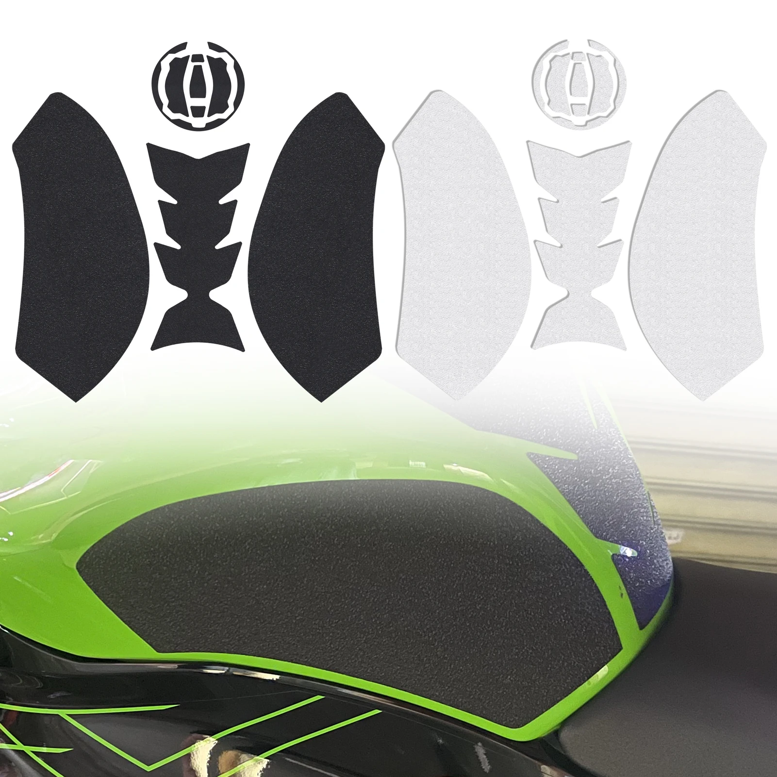 

﻿ Motorcycle Tank Pad Stickers Gas Protector For Kawasaki ZX 6R 2019-2025 ZX6R Kit Knee Gas Protection Stickers Accessories