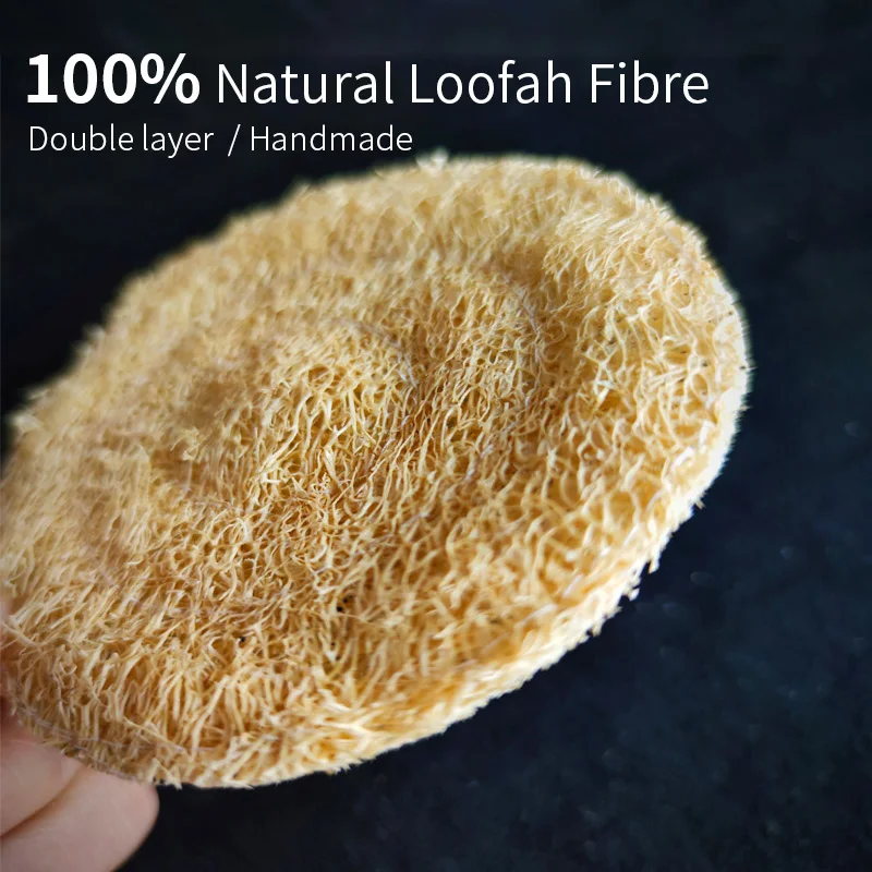 Natural Loofah Tea Coaster 8cm 3Pcs Absorbent Non-slip Heat Insulation Eco-Friendly Handmade for Kung Fu Tea Set Home Decor