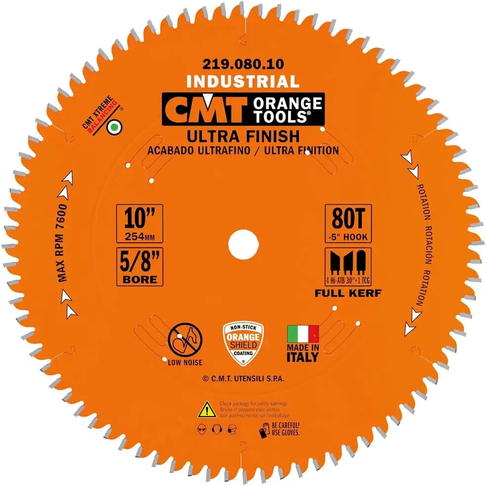 

10-Inch 80-Tooth Miter Saw Blade, 5/8-Inch Bore for Precise Woodworking Cuts