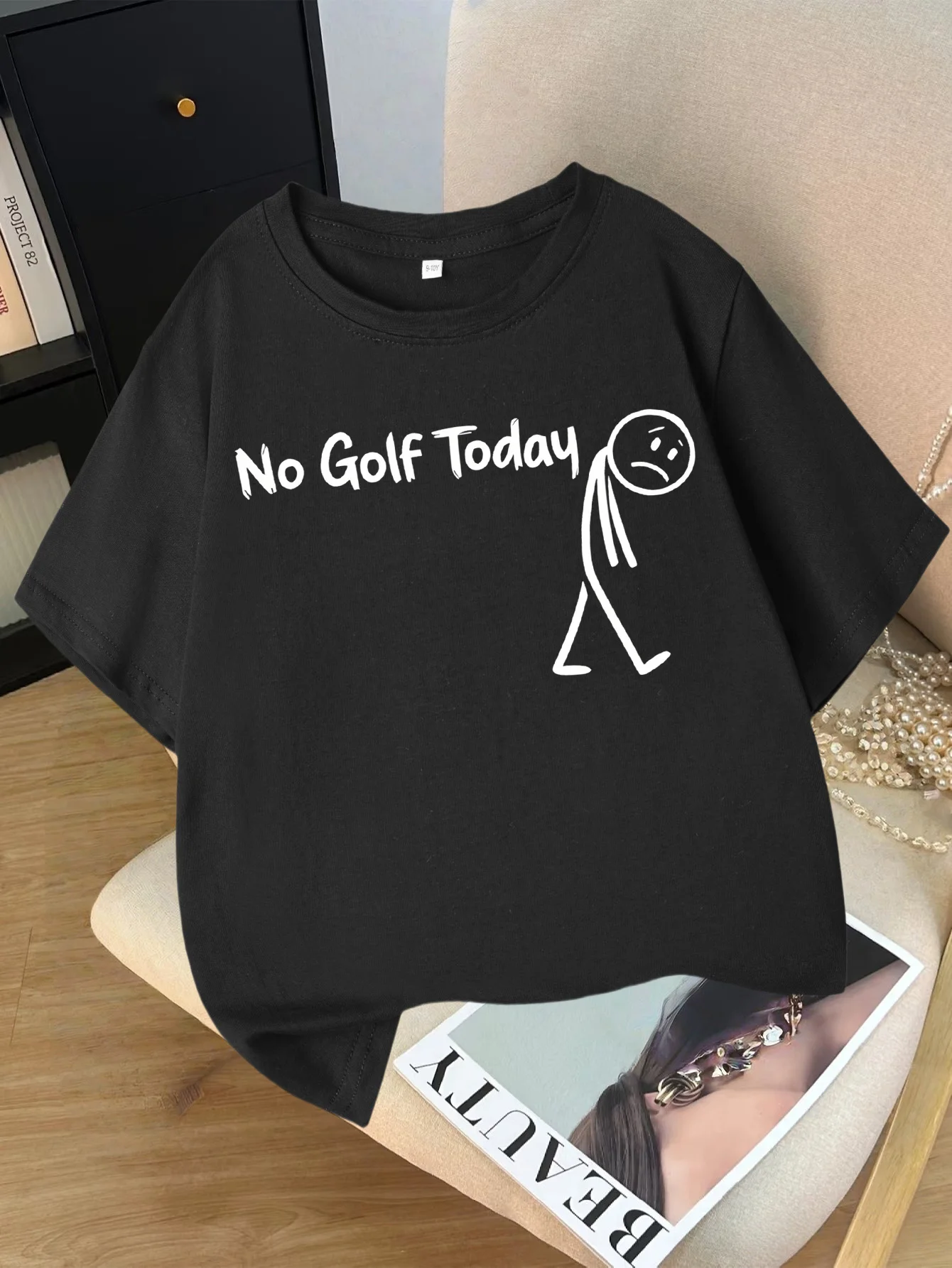 No Golf Today Kids Tee Sports Slogan Graphic Print Boys Girls Family Matching Cotton Summer Short Sleeve Basic Children Tshirt