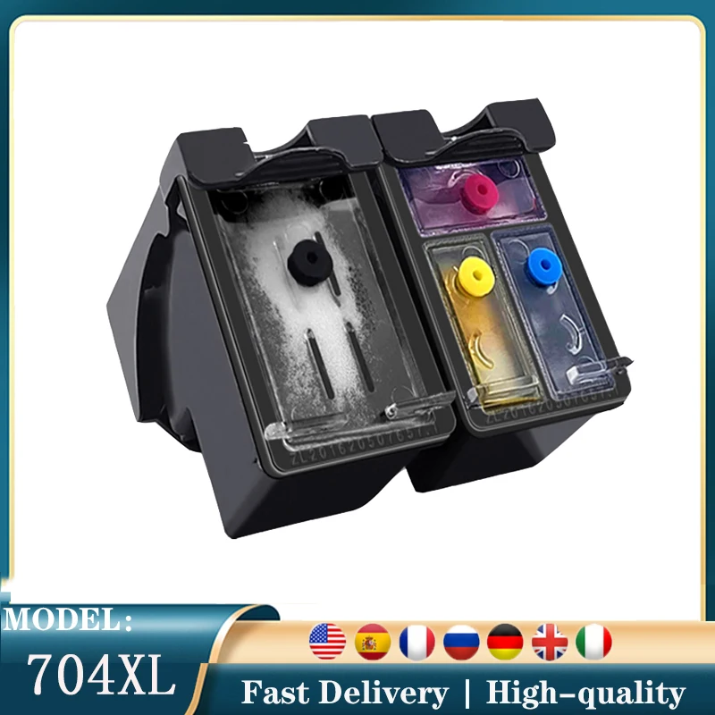 

Vilaxh 704XL Ink Cartridge For HP 704XL Compatible Refillablefor HP 704XL Deskjet Ink Advantage 2010-K010a 2060-K110a Printer