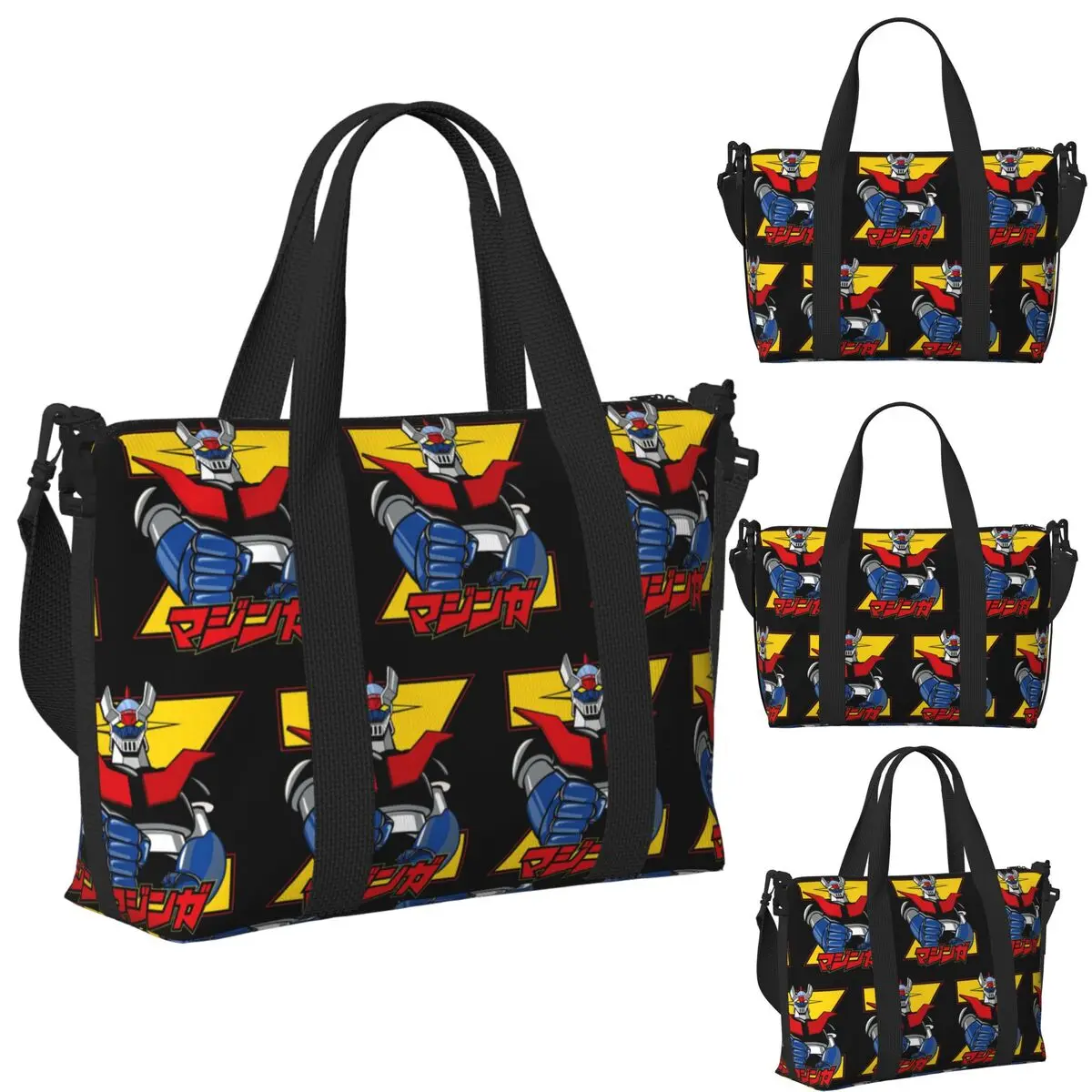 

Mazinger Z Пляжная дорожная сумка Большая вместительная сумка-тоут для тренажерного зала Йога Женская дорожная сумка для покупок