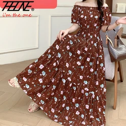 Long Maxi Dress Women Clothing Spring Summer Bohemian Holiday Beach Korean Style Floral Vintage Slim Vestidos Robe Dresses Boho