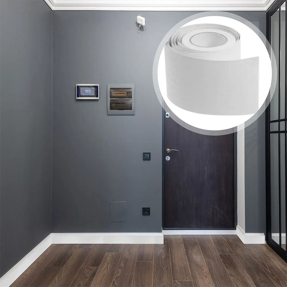 

6 Rolls 5M Self-Adhesive Pvc Skirting Board Trim Flexible Wall Base Molding Sticker For Background Wall Floor Corner Strip Home