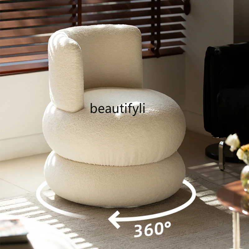 

Cream Style Makeup Stool Rotatable Cosmetic Chair Dressing Table Stool Girl Bedroom Cosmetic Chair