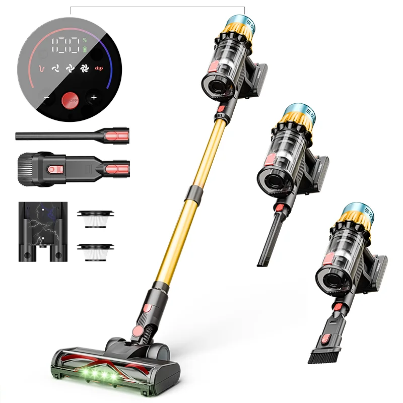 Cordless Vacuum Cleaner,45PKA Stick Vac with Tangle-Resistant Design, Up to 55 Minutes, Rechargeable, Lightweight