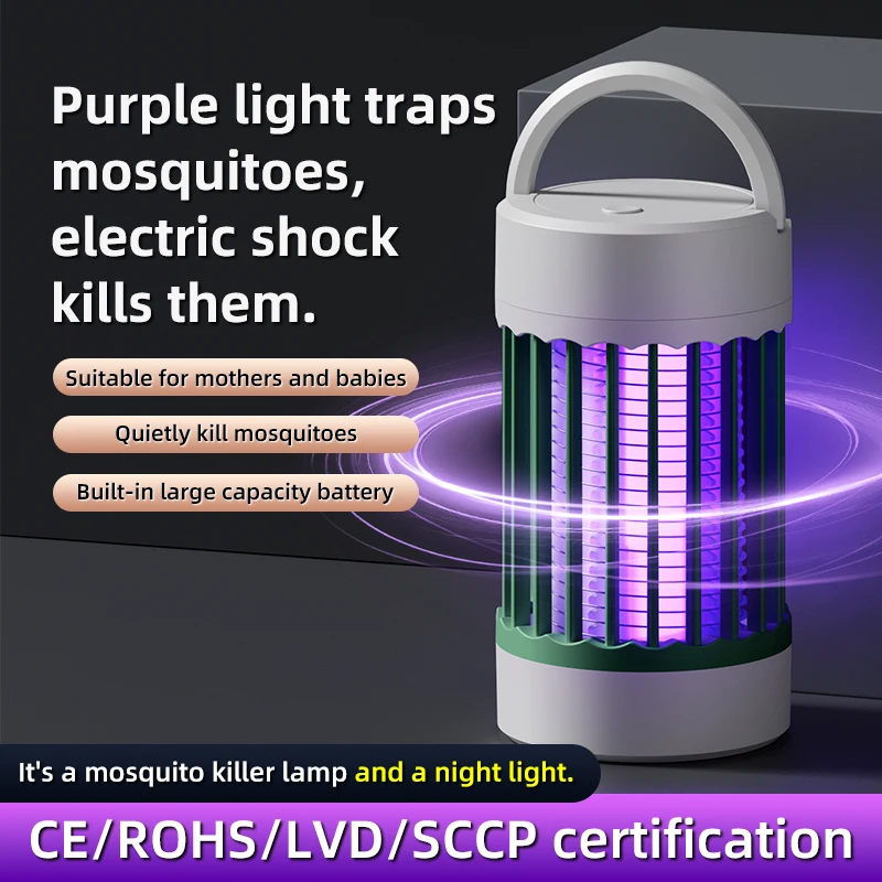 Outdoor Electric Mosquito Lamp UV Lamp Physical Shock Mosquito Killer Lamp Home Portable Safe Efficient Mosquito Terminator