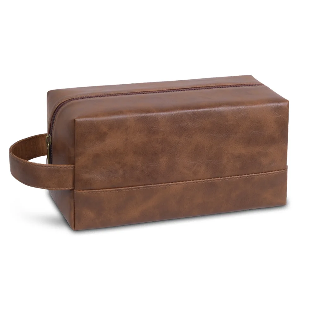 PU leather wash bag large capacity men's skin care product storage bag portable travel wash bag