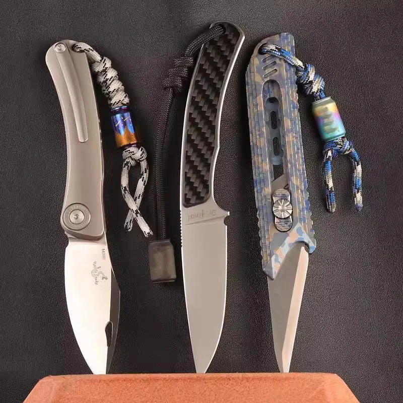 チタン合金コーラ缶チタン聖杯パラコードビーズナイフストラップビーズフィジェットスピナープッシュスライダー EDC アクセサリー