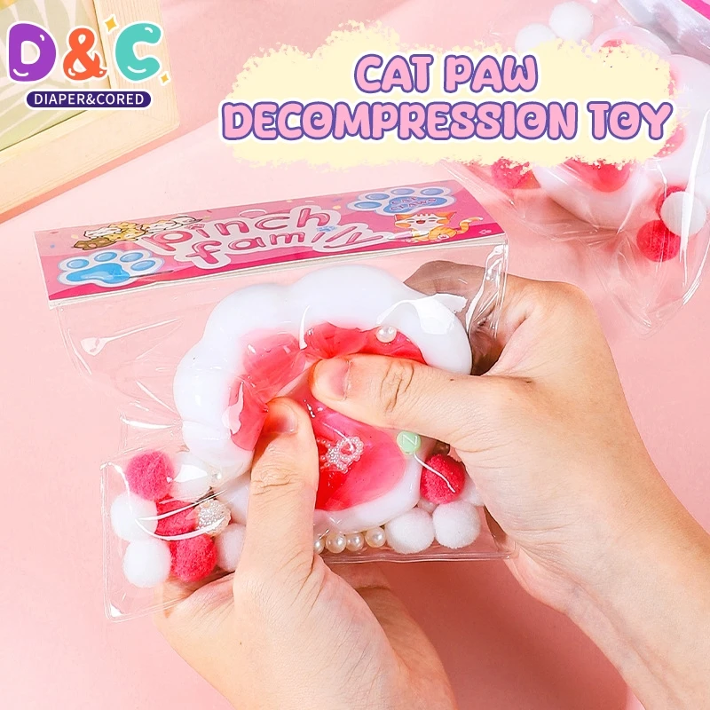 Taba Soft Kitty Paw Stress Relief Decompression Toy Pinching Squeeze Cat Paw NEW Fidget Toy For Kids Adult Gift