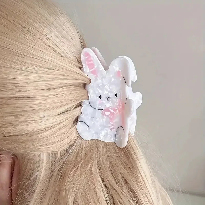 1pc Cute little rabbit hair clip; cartoon ponytail clip; cute back of the head hair clip; shark clip hair accessory image 2