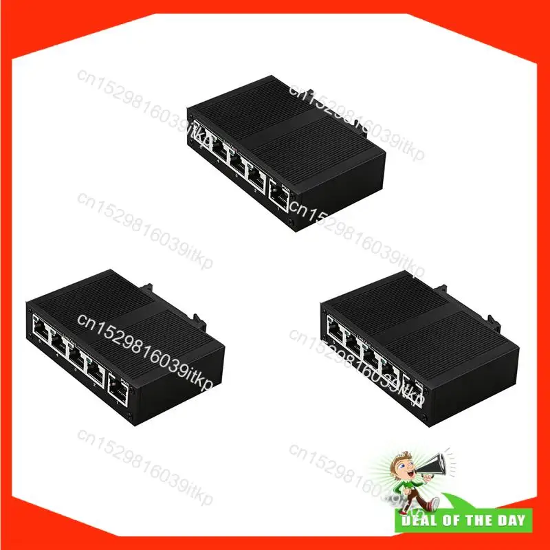 August 3X 5 Port 100Mbps Network Switch Ethernet Industrial Grade Switch Unmanaged Rail Type Industrial Network Splitter