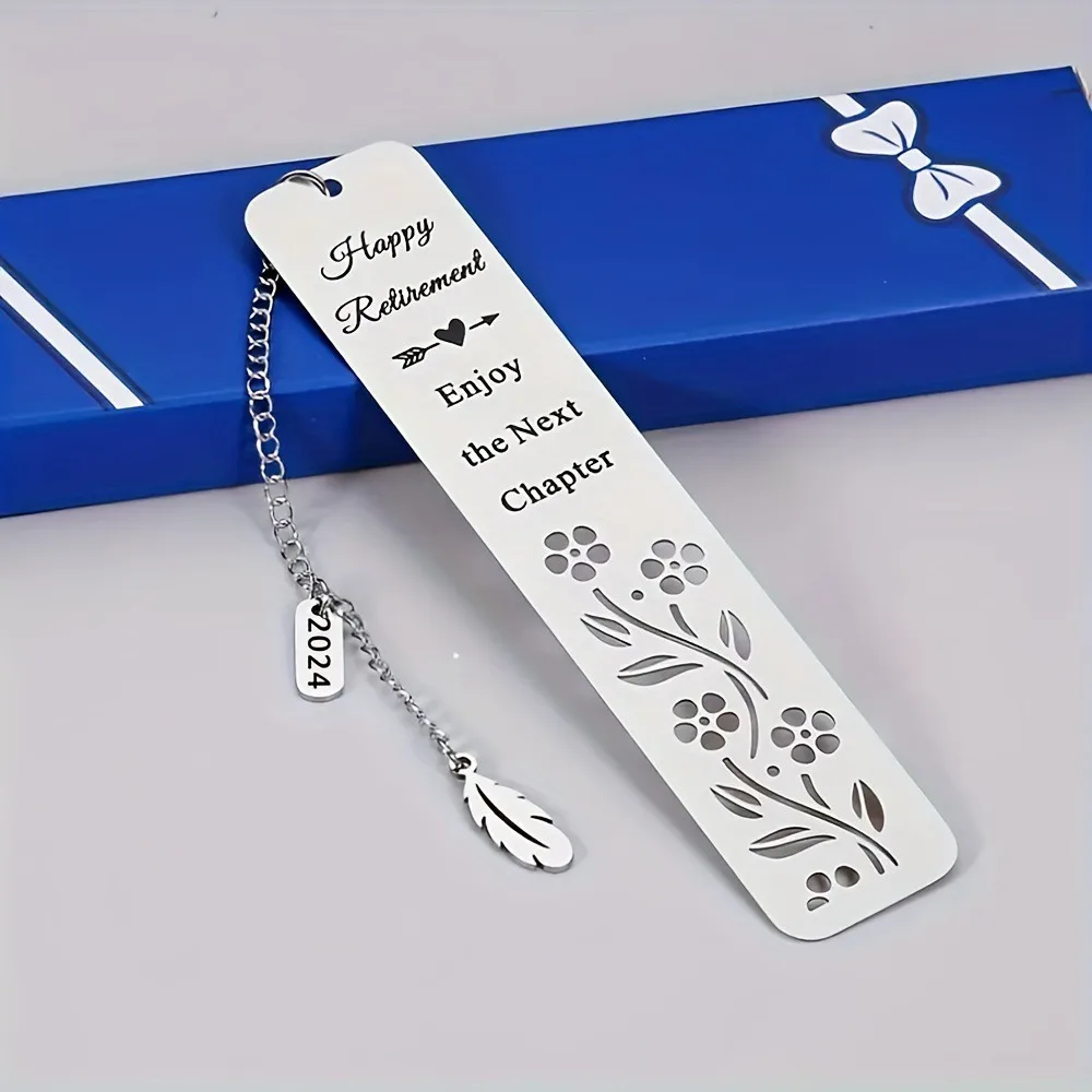 Retirement Happy Bookmark Stainless Steel Engraved Bookmark Retirement Gift Employee Gratitude Book Clip Book Page Holder Clip