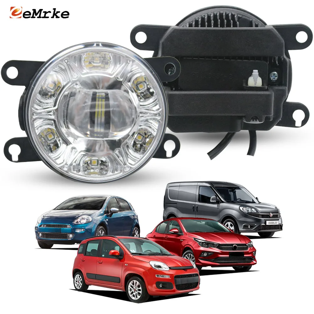 LED Fog Lights for Fiat Cronos Punto Panda Doblo RAM Promaster City Dot. CE. E-mark E4 18W Car Fog Driving Lamp DRL Ring