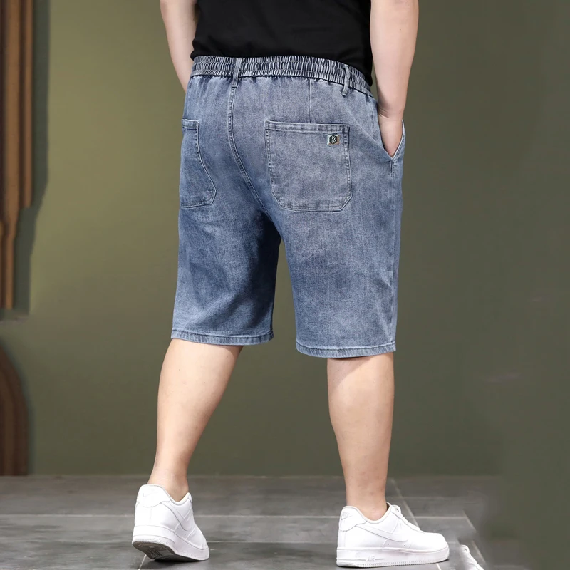 Elastic Waist Oversized Denim Shorts For Men Plus Size 5XL 6XL 7XL Shorts Pants Half Cut Jeans High Quality Brand Male