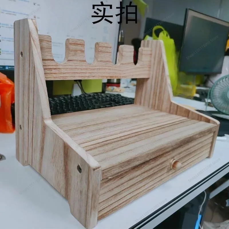 For 6-grid Wooden Display Stand, Storage and Finishing Model Ornament Stand