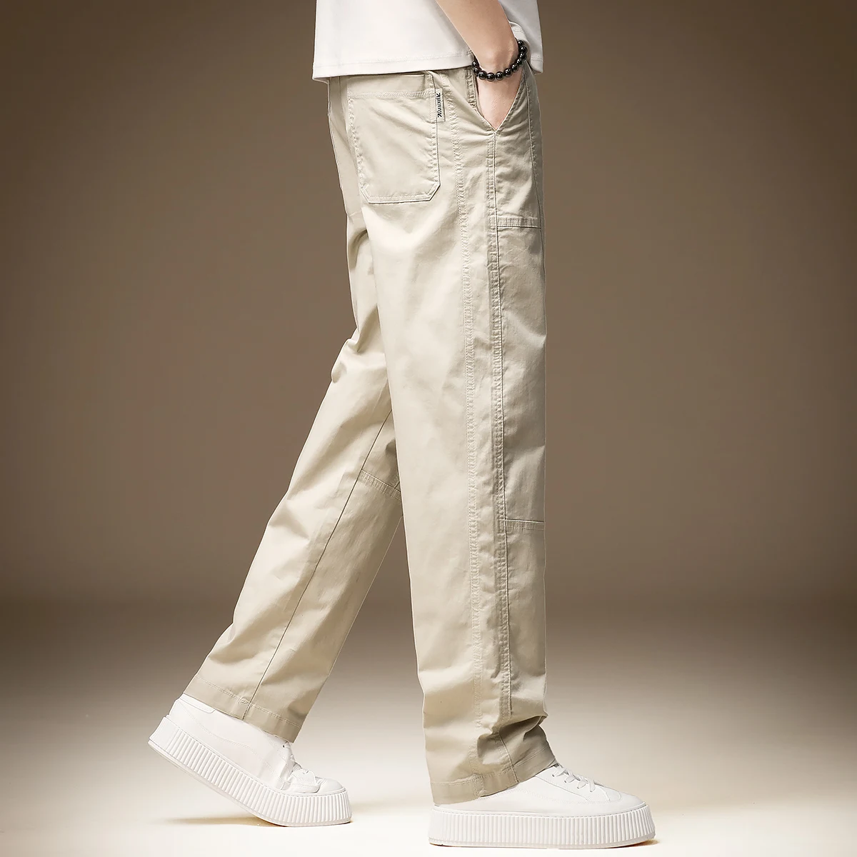 

American Retro Khaki Casual Pants Men Loose Large Size Spring Autumn Straight Tube High End Cleanfit Workwear Trousers