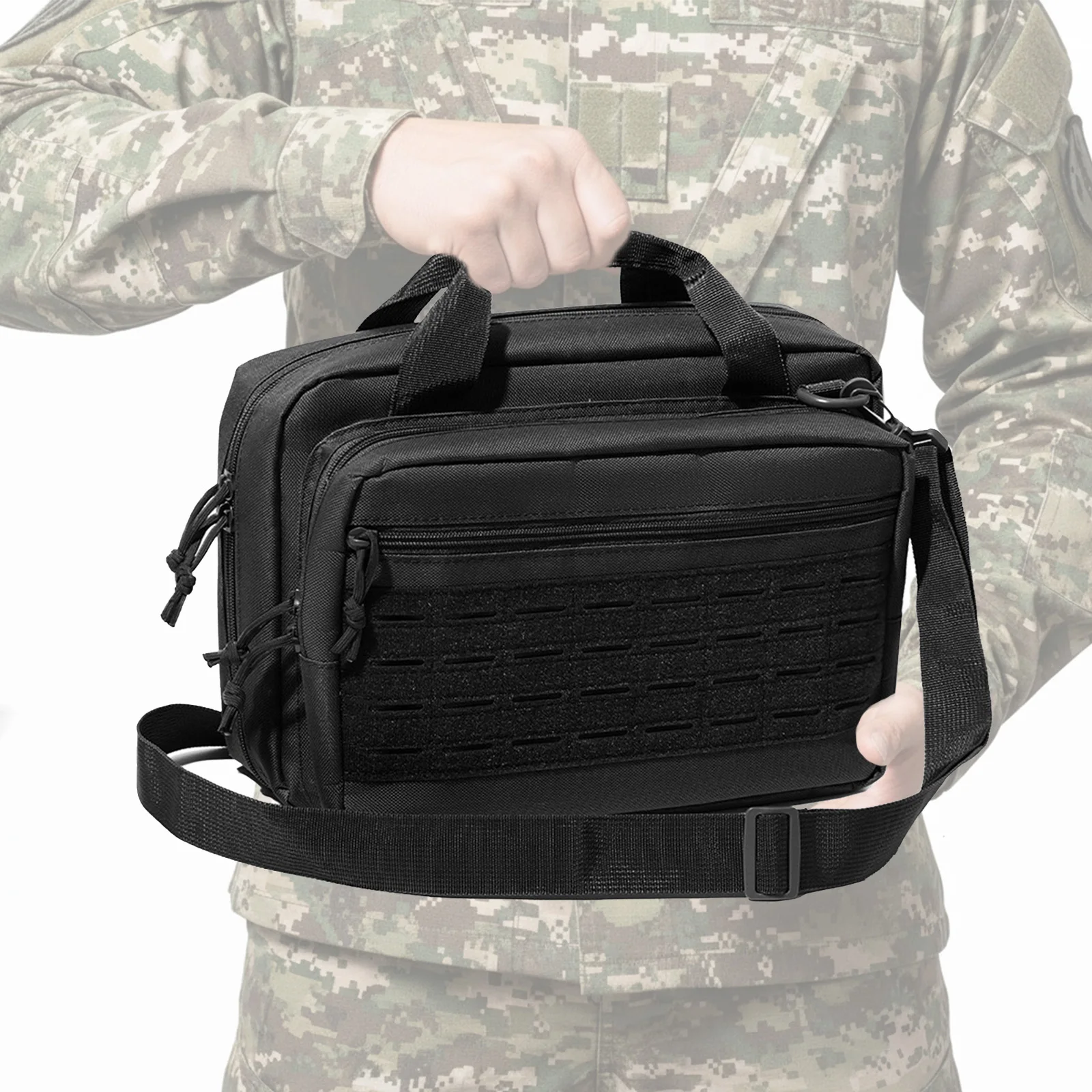 

600D Oxford Cloth Hunting Accessories Tool Bag Multiple Pockets Tactical Messenger Bag Lockable Compartment for Outdoor Hunting