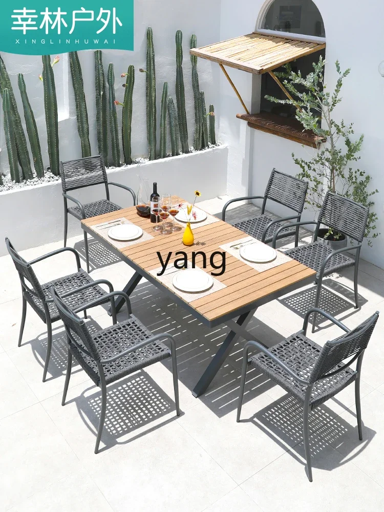 LH 야외 테이블 및 의자, 안뜰 정원 레저 야외 테이블 및 의자, 플라스틱 테라스 라탄 의자 세트