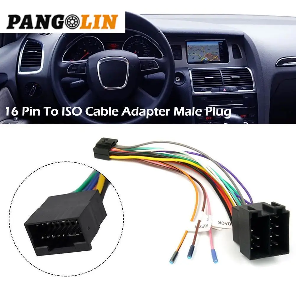 

1 шт., 16-контактный адаптер для кабеля ISO, штекерный адаптер, штекер на Гнездовой разъем P2N4, двигатель, автомобильные аксессуары, замена деталей
