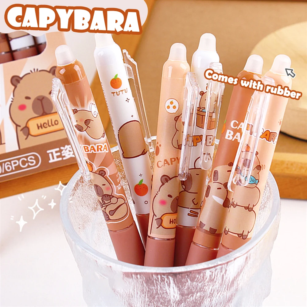 ปากกาลายการ์ตูน capybara ปากกาหมึกเจล S 0.5มม. ใหม่ปากกาหมึกเจลพลาสติกสีน้ำเงินแห้งเร็ว
