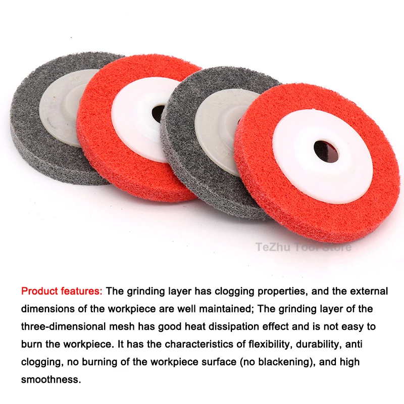 100mm Nylon Fiber Polishing Wheel Abrasive Sanding Disc For Angle Grinder Metal Woodworking Glass Cleaning Abrasive Tool