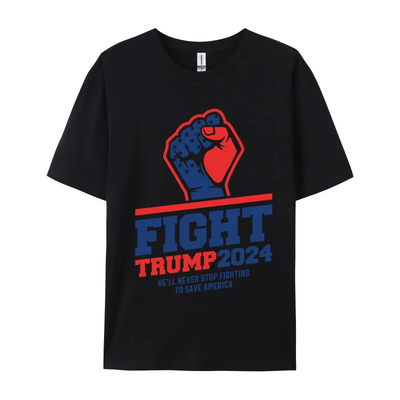 Novelty Clothing Trump 2024 Fight T-shirts Save America Tops Tees For Men Funny Graphic T-shirts Oversized