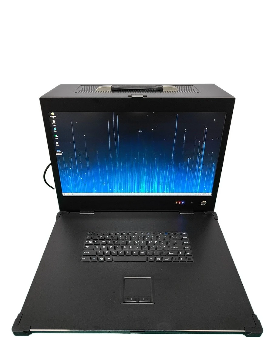 Lower flip 21.5 inch display screen with keyboard chassis eatx main board atx power supply support 360 water cooling portable