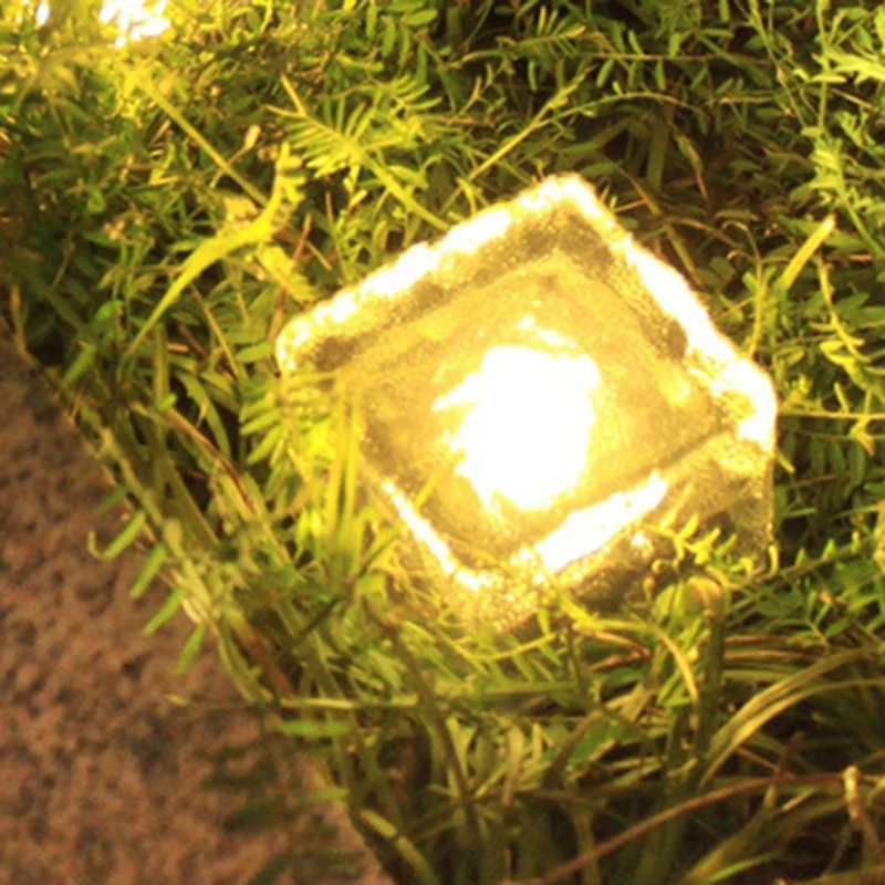 สมาร์ท-กันน้ํากลางแจ้งพลังงานแสงอาทิตย์ไฟ LED อิฐน้ําแข็งโคมไฟบันได Step Paver โคมไฟลานสนามหญ้าไฟตกแต่งสวน