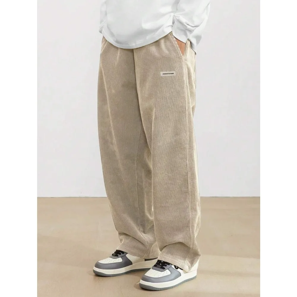 Corduroy Pants Men Clothing Sweatpants Loose-Fit Casual Pants Man Baggy Hosen Regular Length Trousers Men Cargo Pants Women