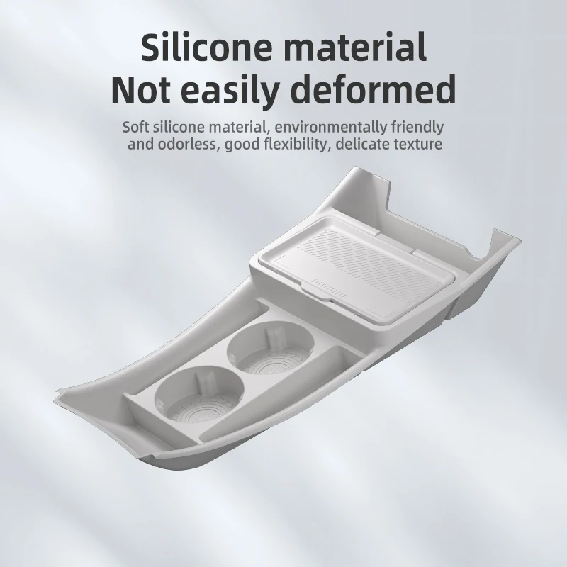 2025 لوحدة التحكم المركزية المصنوعة من السيليكون BYD Dolphin Surf أسفل صندوق التخزين منظم التحكم المركزي حصيرة السيارة الداخلية