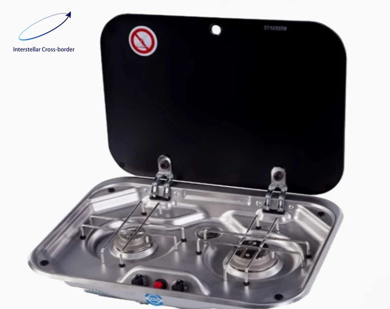 

Double stove RV modified special gas stove Kitchen Gas stove Electronic ignition 304 stainless steel