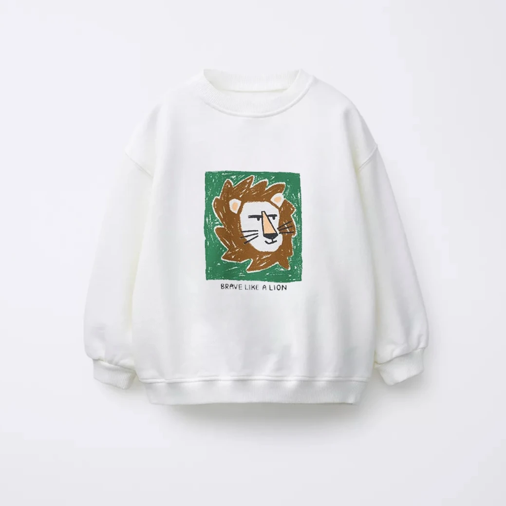 

Весенне-осенняя детская одежда с длинными рукавами, весна-осень 2023, свободные тонкие топы, толстовки с мультяшным принтом, модная повседневная одежда для малышей, милые кофты