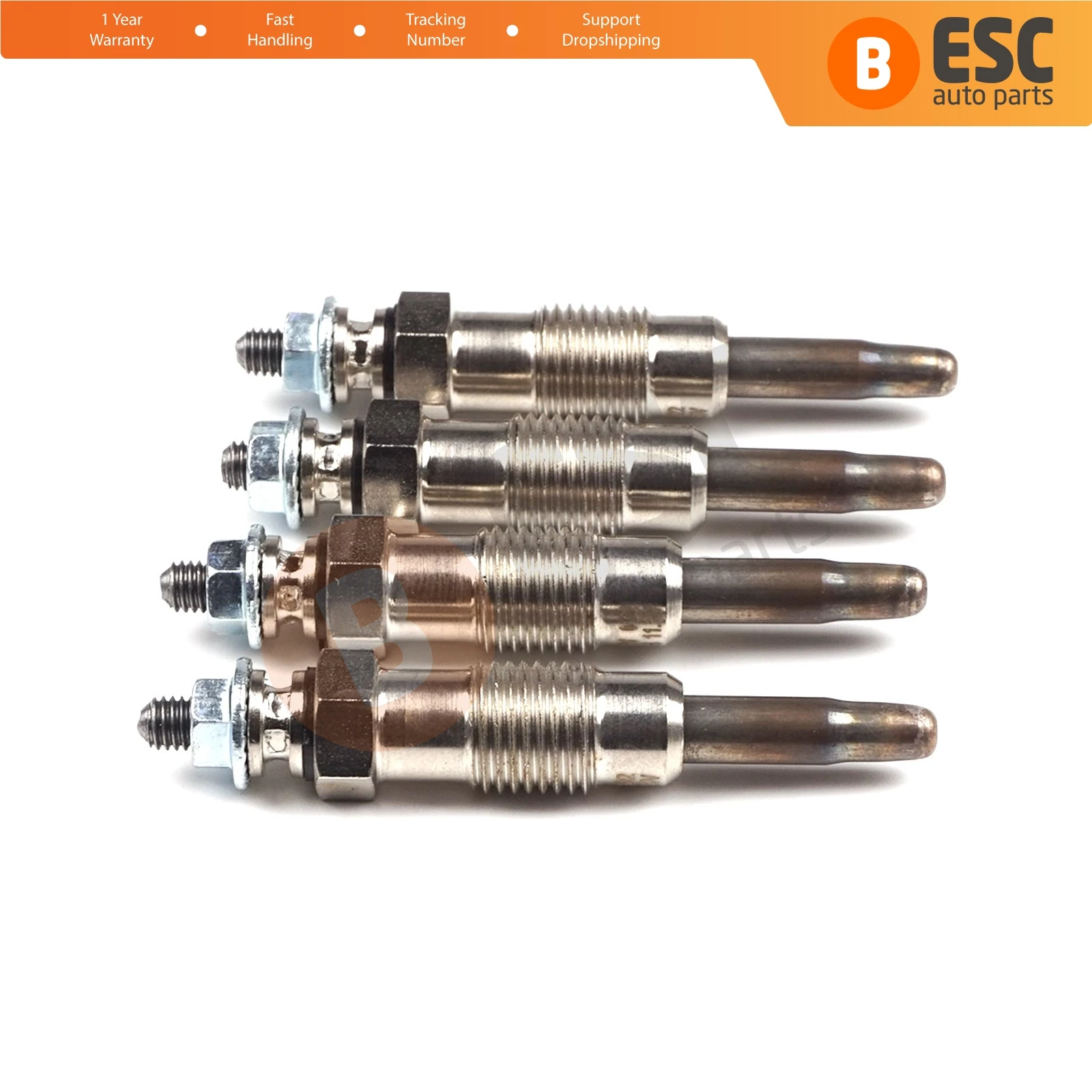 ESC Auto Parts EGP34-1 4 Pcs Heater Glow Plugs GX70, 11590001, GN858 for Mercedes Ssangyong Daewoo Fast Shipment Made in Turkey