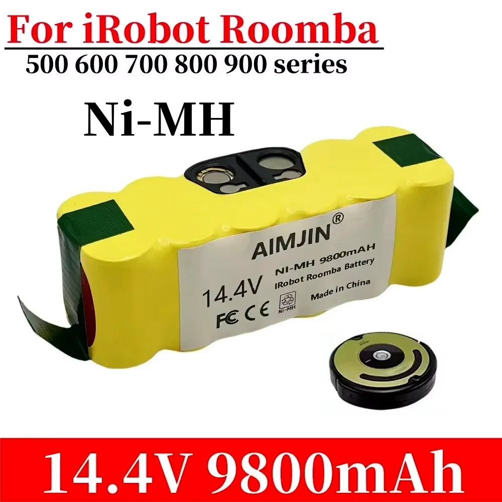 

For iRobot Roomba 500 600 700 800 900 980 895 890 770 780 790 650 630 530 570 580 Parts14.4V Vacuum Cleaner Battery 9800mAh